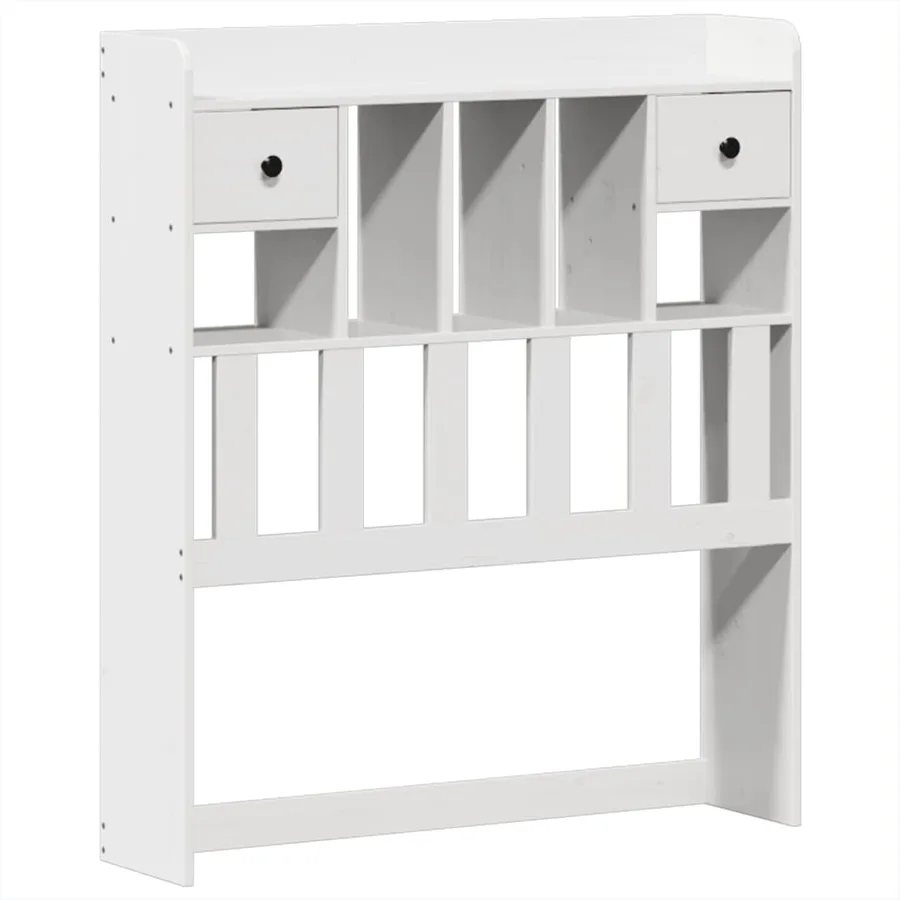 Cadre de lit sans matelas blanc 75x190 cm bois de pin massif - 6