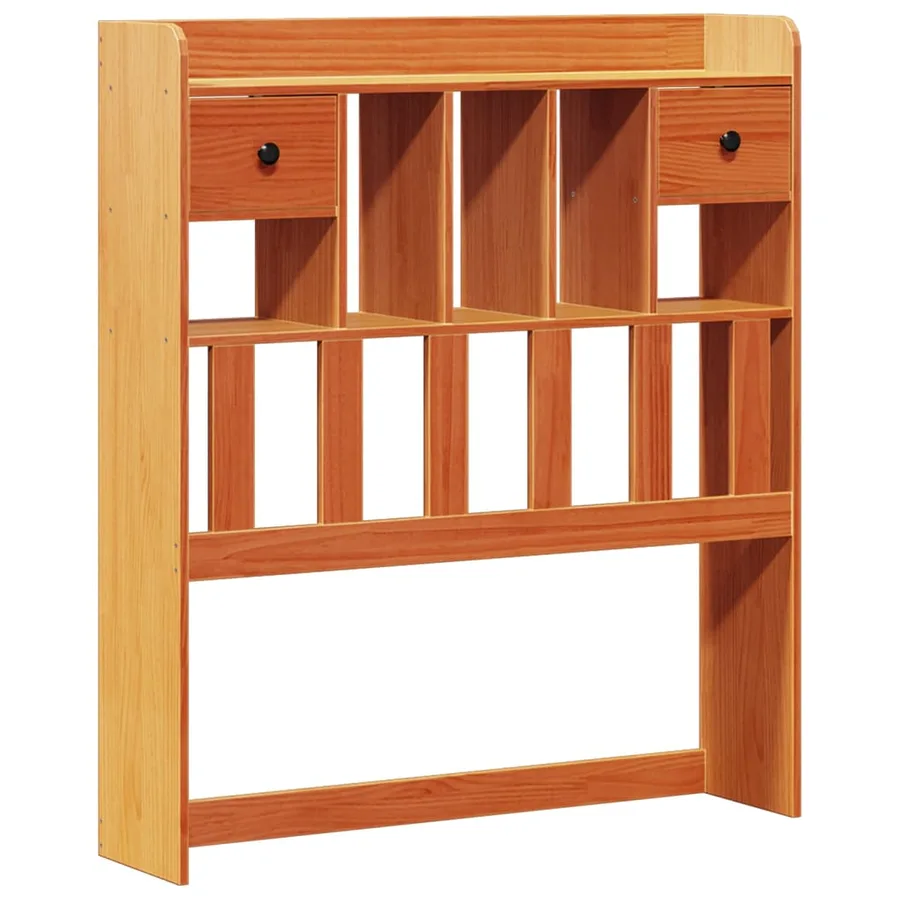 Lit bibliothèque sans matelas cire marron 75x190 cm pin massif - 7