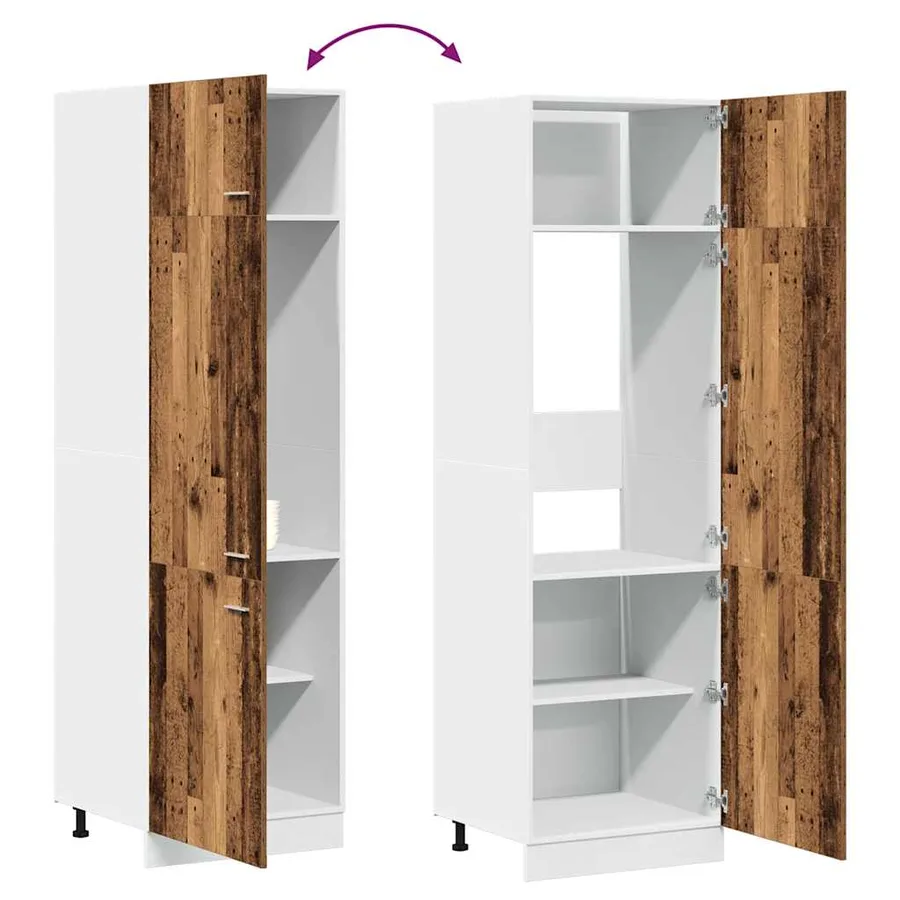 Armoire réfrigérée "Lyon" Bois ancien 60 x 57 x 207 cm Bois d'ingénierie - 9