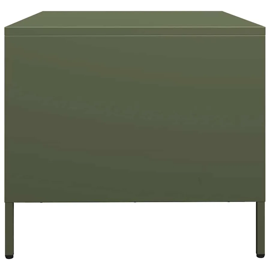 Table basse vert olive 68,5x50x43,5 cm acier laminé à froid - 7