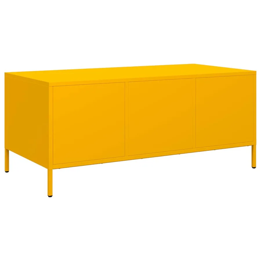 Table basse jaune moutarde 101,5x50x43,5cm acier laminé à froid - 7