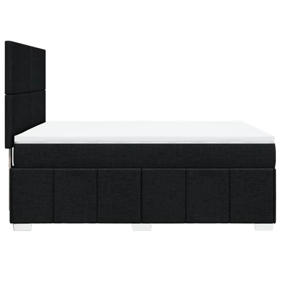 Sommier à lattes de lit avec matelas Noir 160x200 cm Tissu - 7