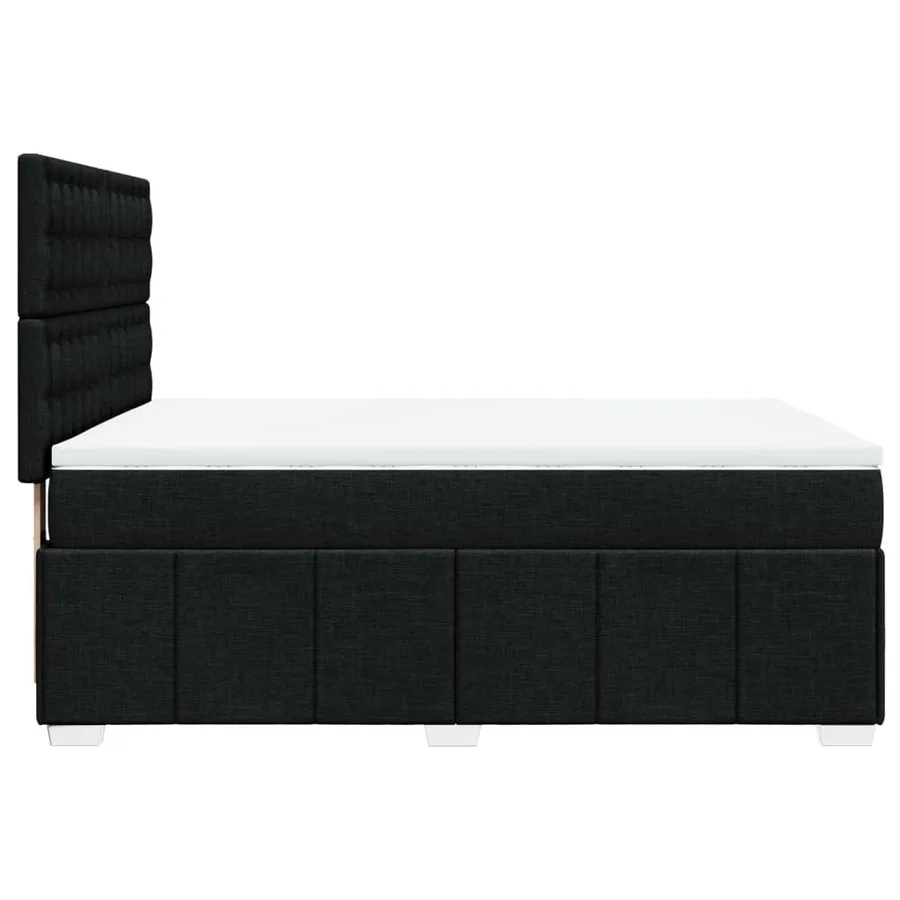 Sommier à lattes de lit avec matelas Noir 160x200 cm Tissu - 7