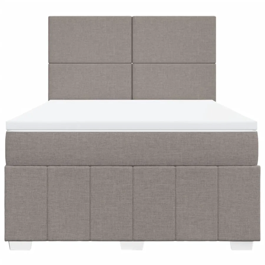 Sommier à lattes de lit avec matelas Taupe 160x200 cm Tissu - 6