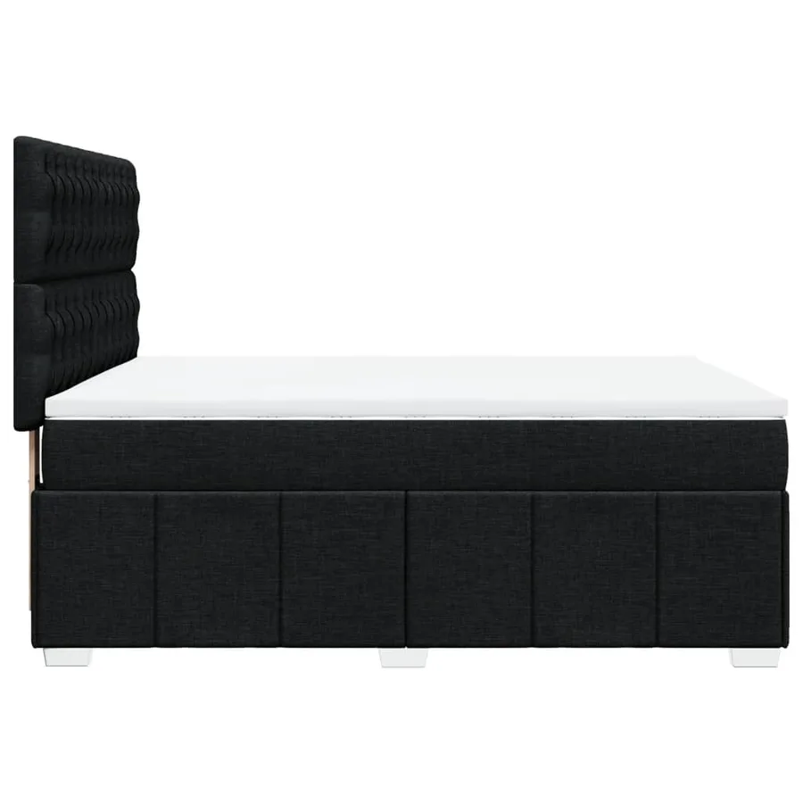 Sommier à lattes de lit avec matelas Noir 160x200 cm Tissu - 7