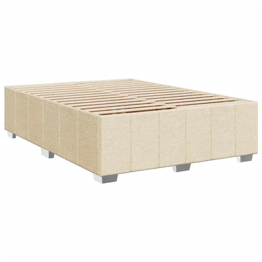 Sommier à lattes de lit avec matelas Crème 160x200 cm Tissu - 8
