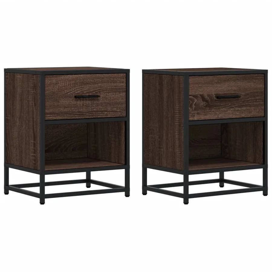 Tables de chevet 2 pcs chêne marron 40x31x50 cm bois ingénierie - 2
