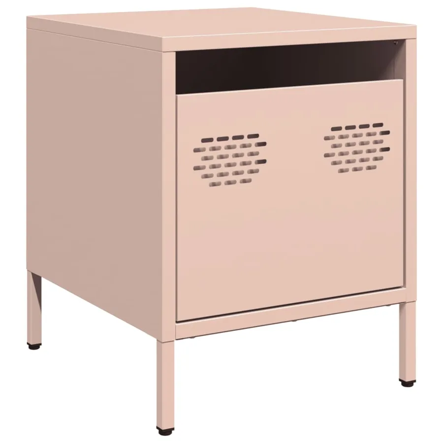 Table de chevet rose 35x39x43,5 cm acier - 2