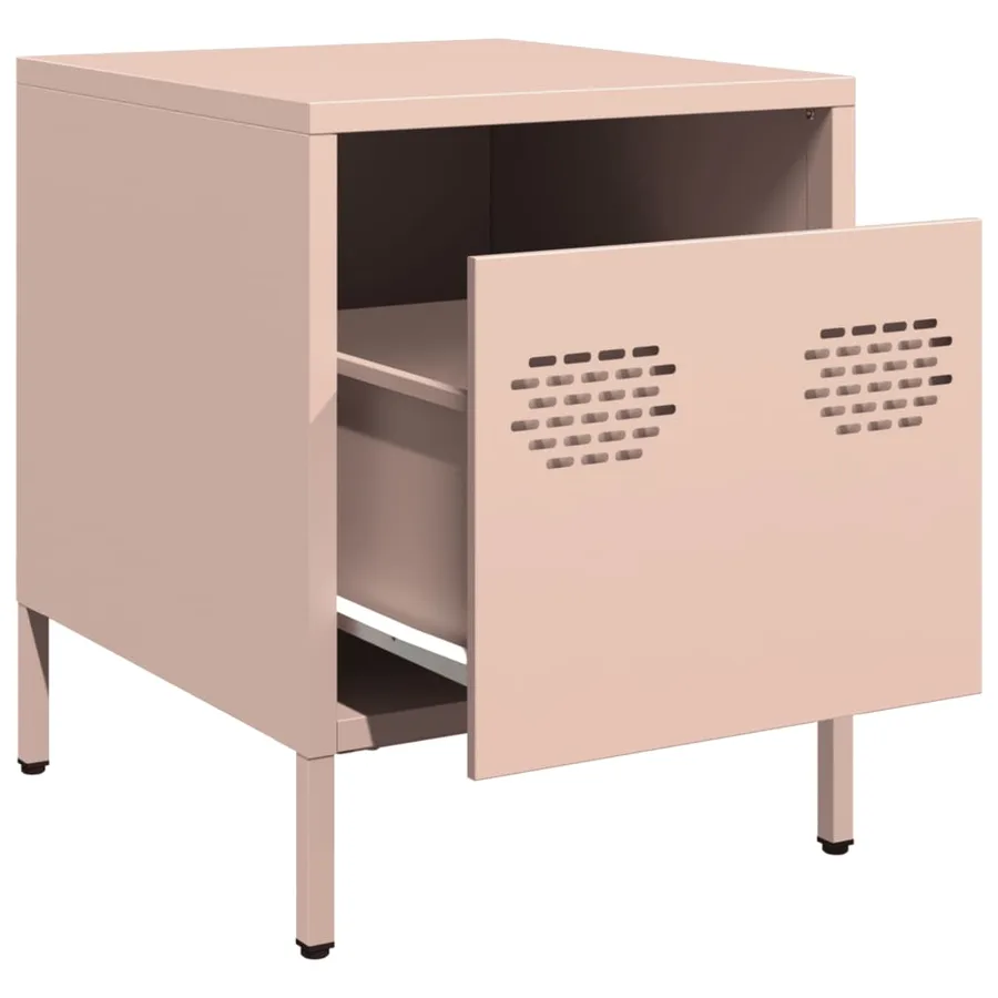 Table de chevet rose 35x39x43,5 cm acier - 4