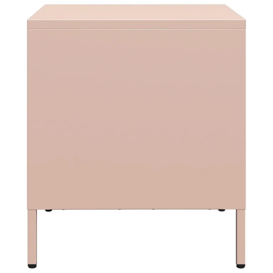 Table de chevet rose 35x39x43,5 cm acier - 6