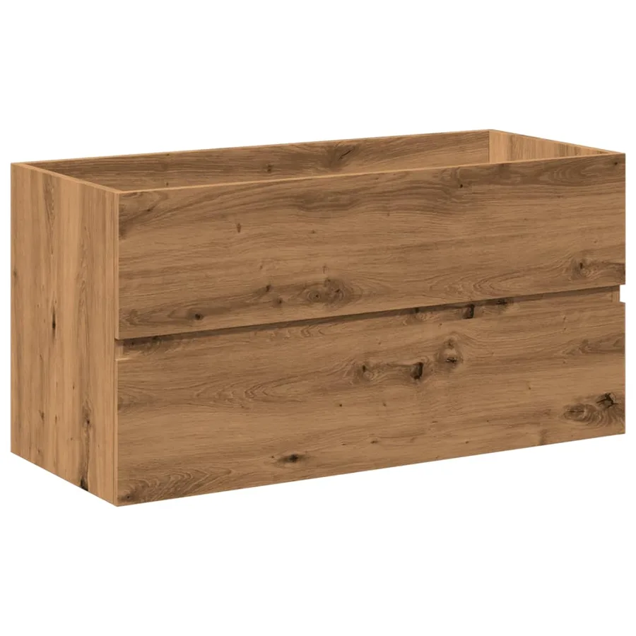 Armoire lavabo avec bassin intégré chêne artisanal - 6