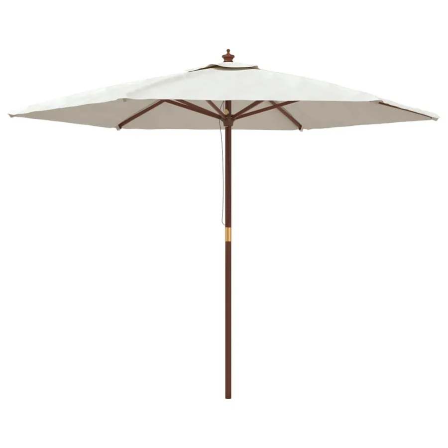 Parasol de jardin avec mât en bois sable 299x240 cm - 2