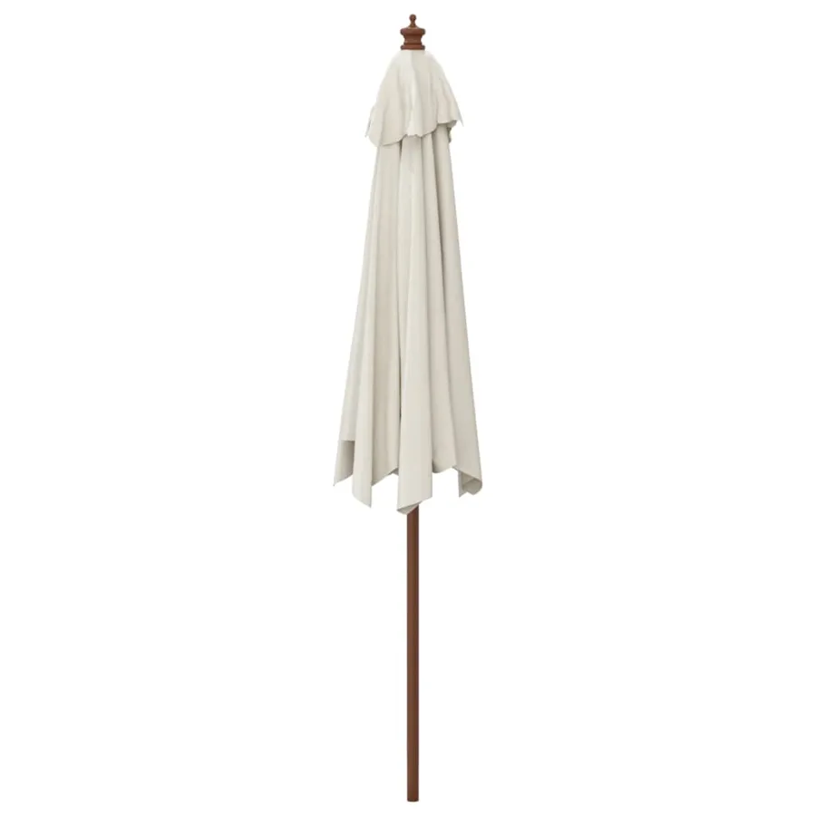 Parasol de jardin avec mât en bois sable 299x240 cm - 5