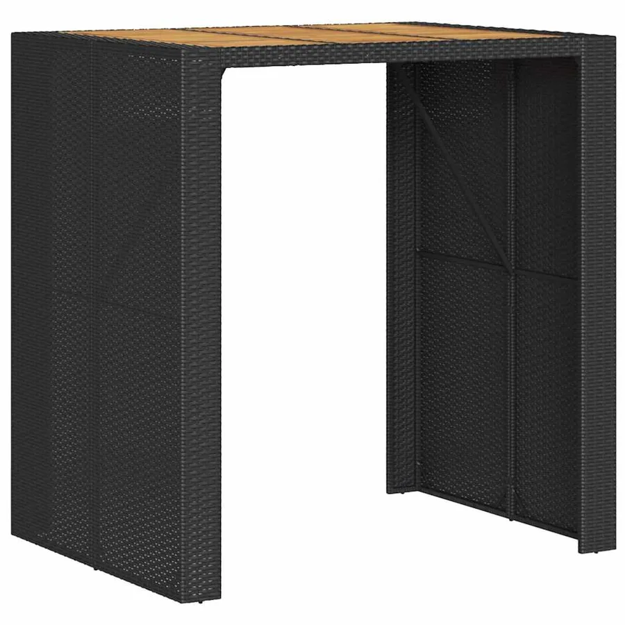 Ensemble de bar de jardin 5 pcs avec coussins noir poly rotin - 4