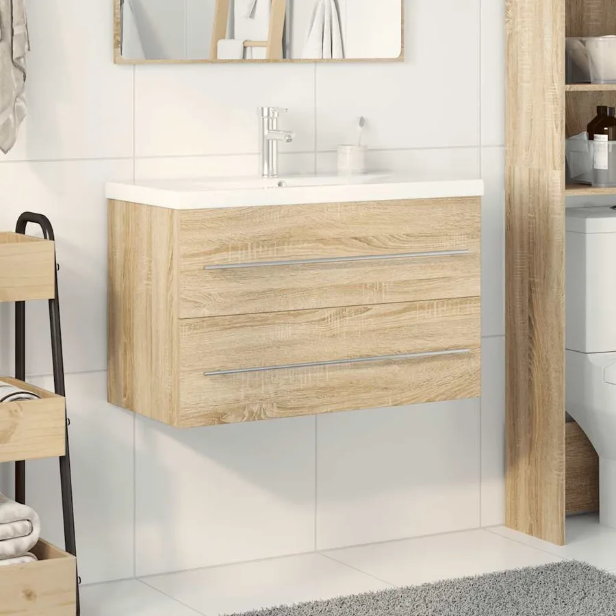 Ensemble de meubles de salle de bain 2 pcs chêne sonoma - 3