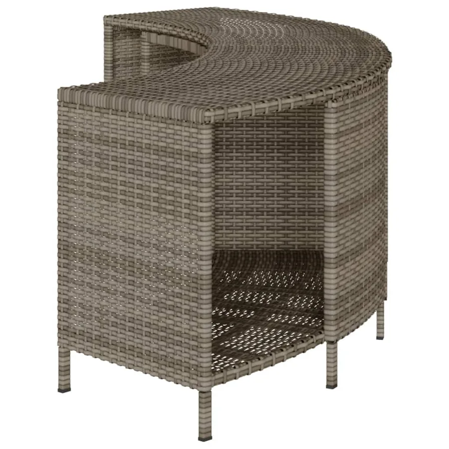 Étagères de rangement pour spa 2 pcs gris résine tressée - 5