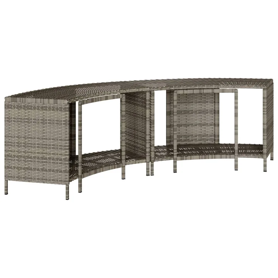 Étagères de rangement pour spa 2 pcs gris résine tressée - 6