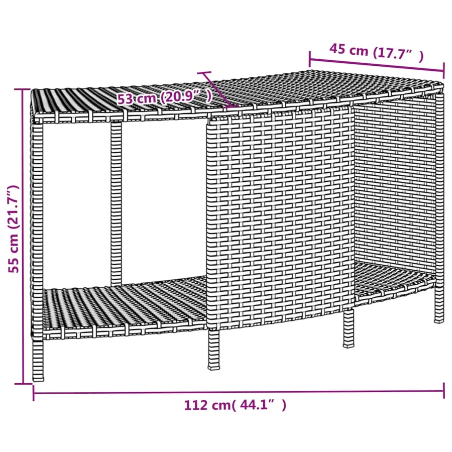 Étagères de rangement pour spa 2 pcs gris résine tressée - 8