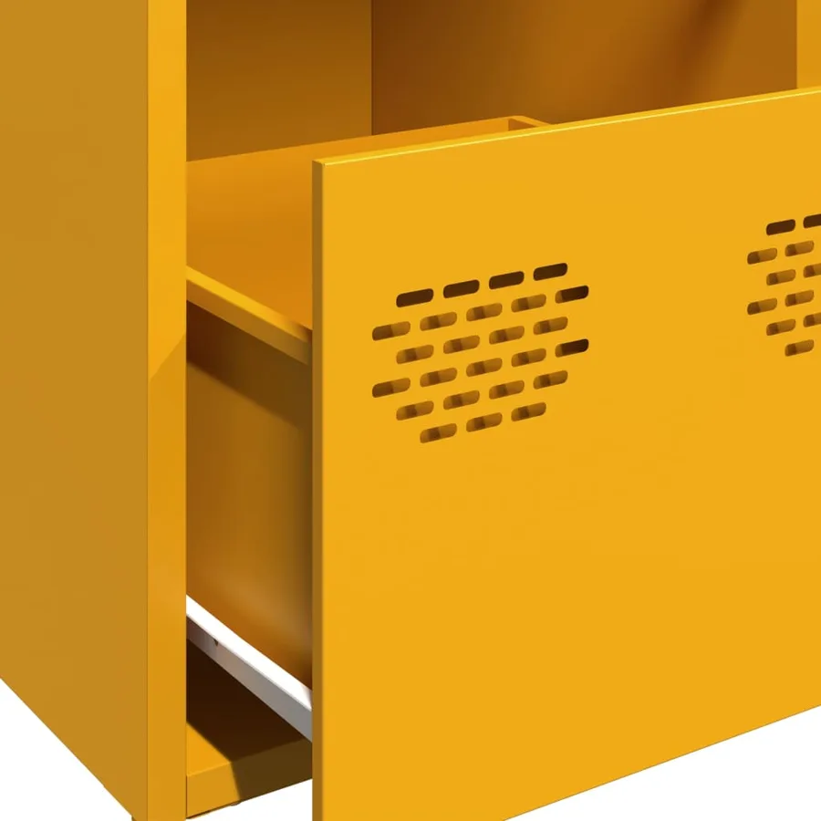 Buffet jaune moutarde 68x39x73,5 cm acier laminé à froid - 9