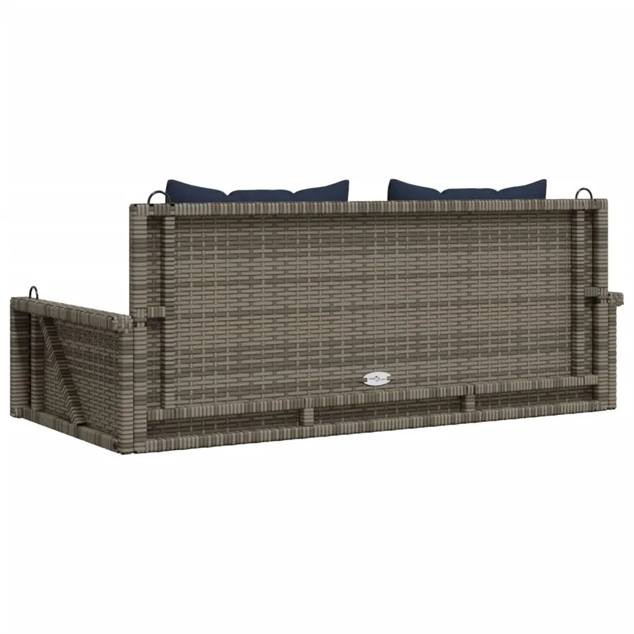 Banc à bascule avec coussins Gris 119 x 56 x 48 cm Résine tressée - 6