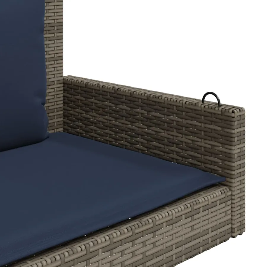 Banc à bascule avec coussins Gris 119 x 56 x 48 cm Résine tressée - 7