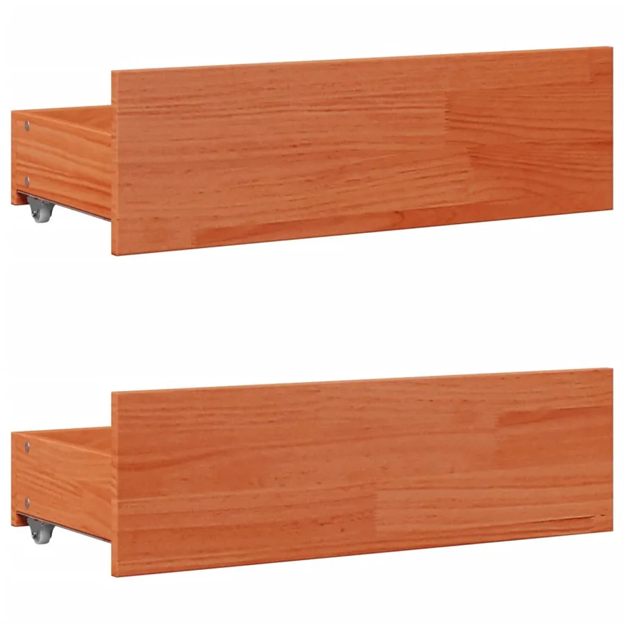 Cadre de lit sans matelas avec tiroirs 135x190 cm bois de pin - 9