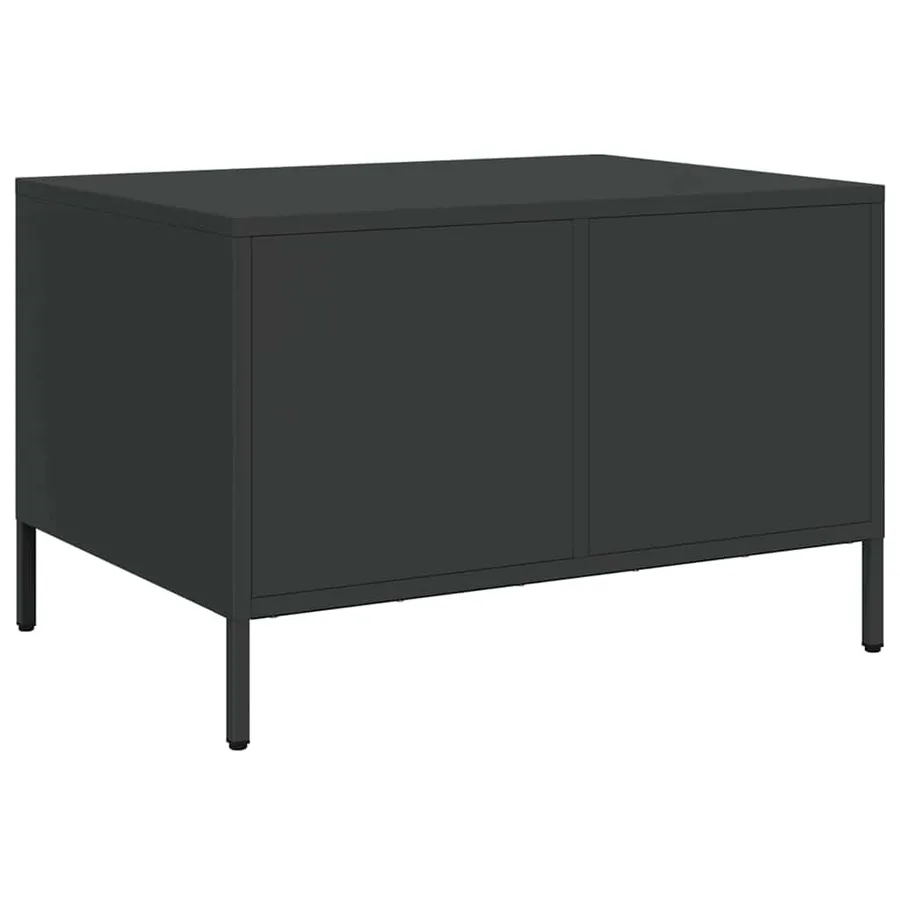 Meuble TV noir 68x50x43,5 cm acier laminé à froid - 8