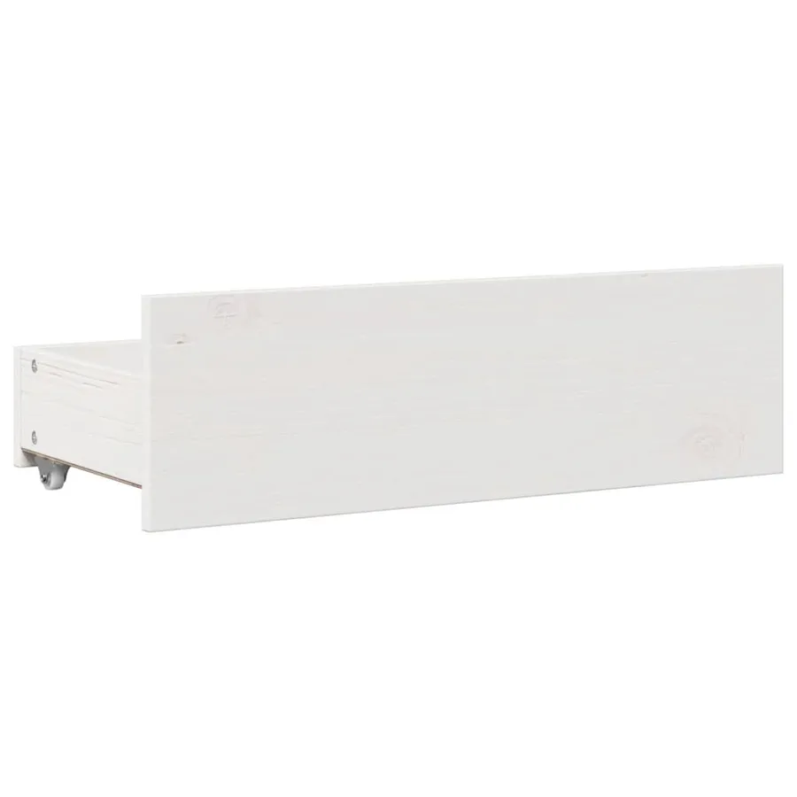 Lit bibliothèque sans matelas blanc 75x190cm bois de pin massif - 8