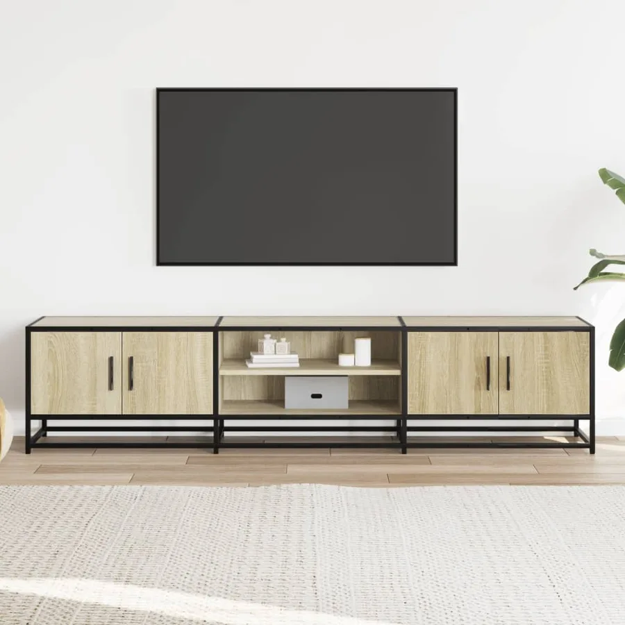 Meuble TV chêne sonoma 180x35x41 cm bois d'ingénierie - 3