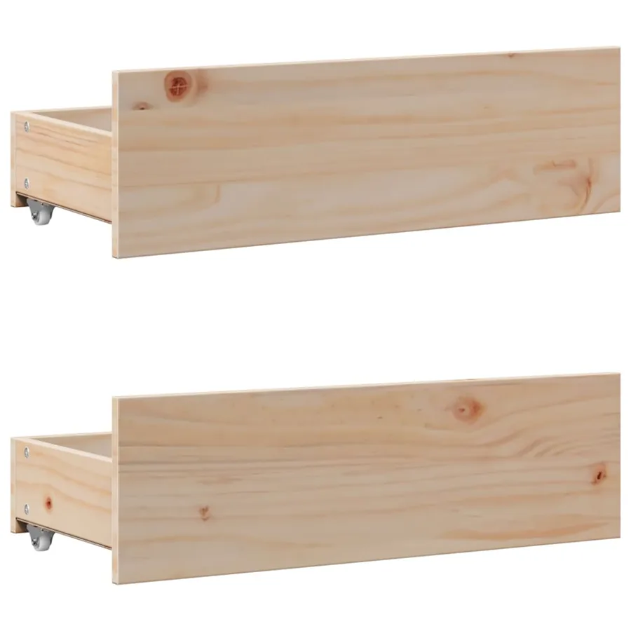 Cadre de lit sans matelas avec tiroirs 75x190 cm bois de pin - 9