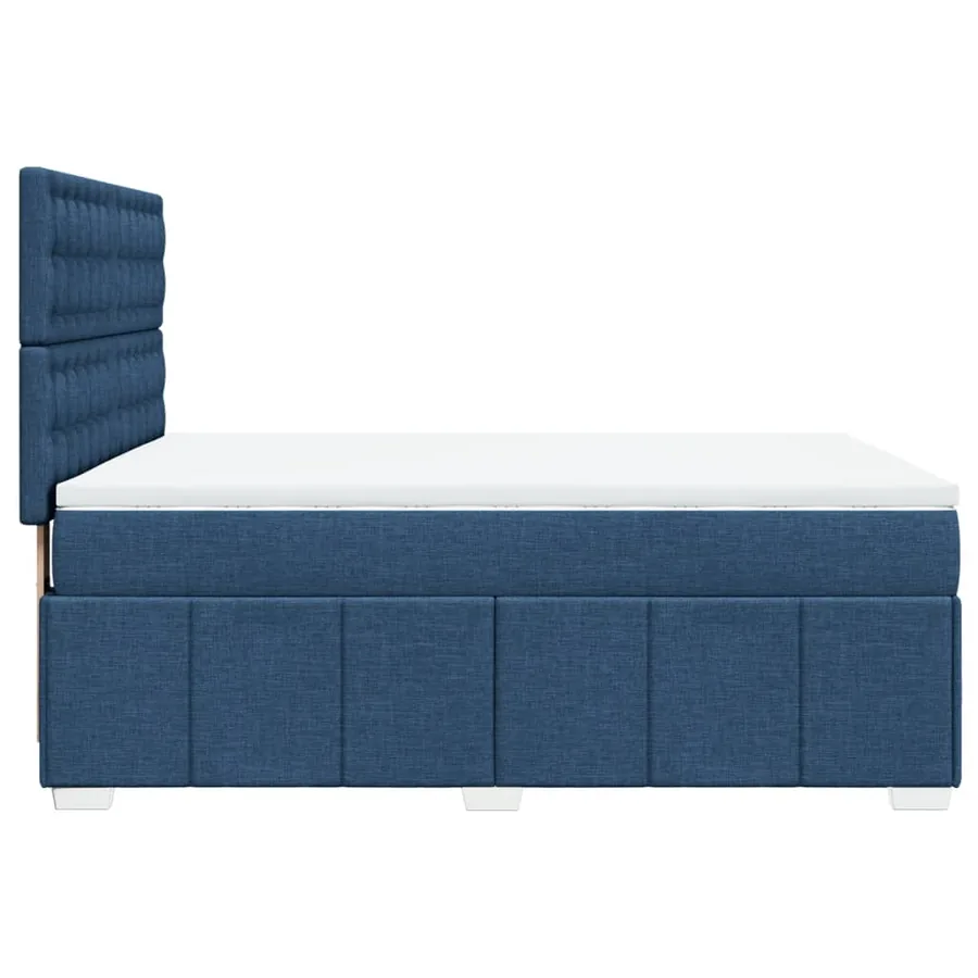 Sommier à lattes de lit avec matelas Bleu 160x200 cm Tissu - 5