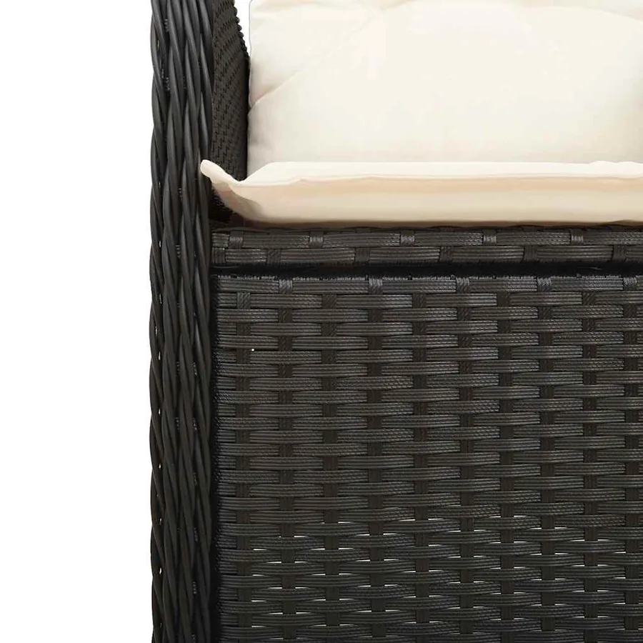 Ensemble de bistro de jardin 9 pcs coussins noir poly rotin - 7