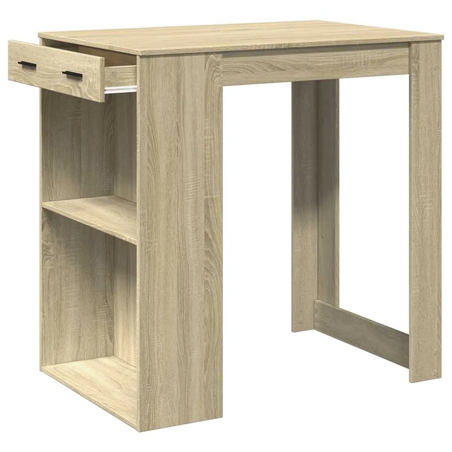 Table de bar chêne sonoma 102x70x103,5 cm bois d'ingénierie - 4