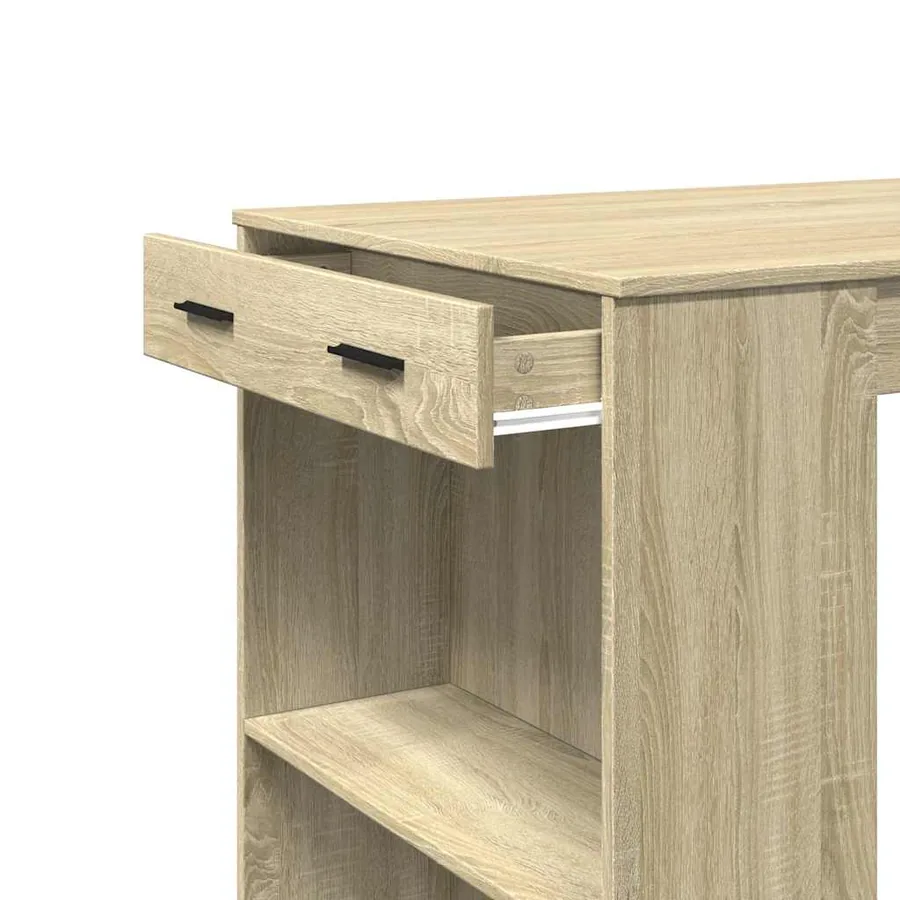 Table de bar chêne sonoma 102x70x103,5 cm bois d'ingénierie - 8