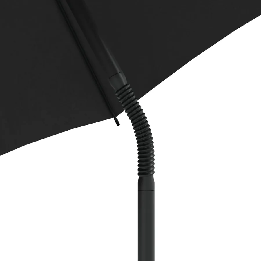 Canapé de jardin 2 places avec parasol et tabourets gris rotin - 10