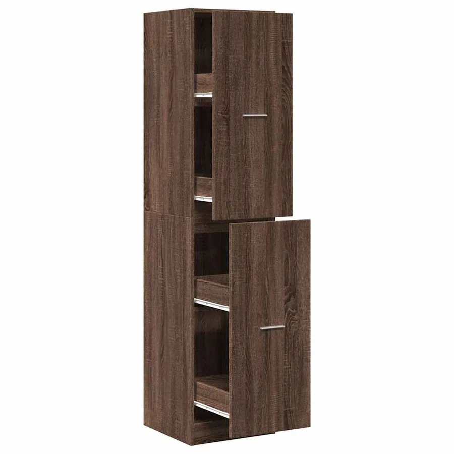 Armoire apothicaire chêne marron 40x41x174,5 cm bois ingénierie - 2