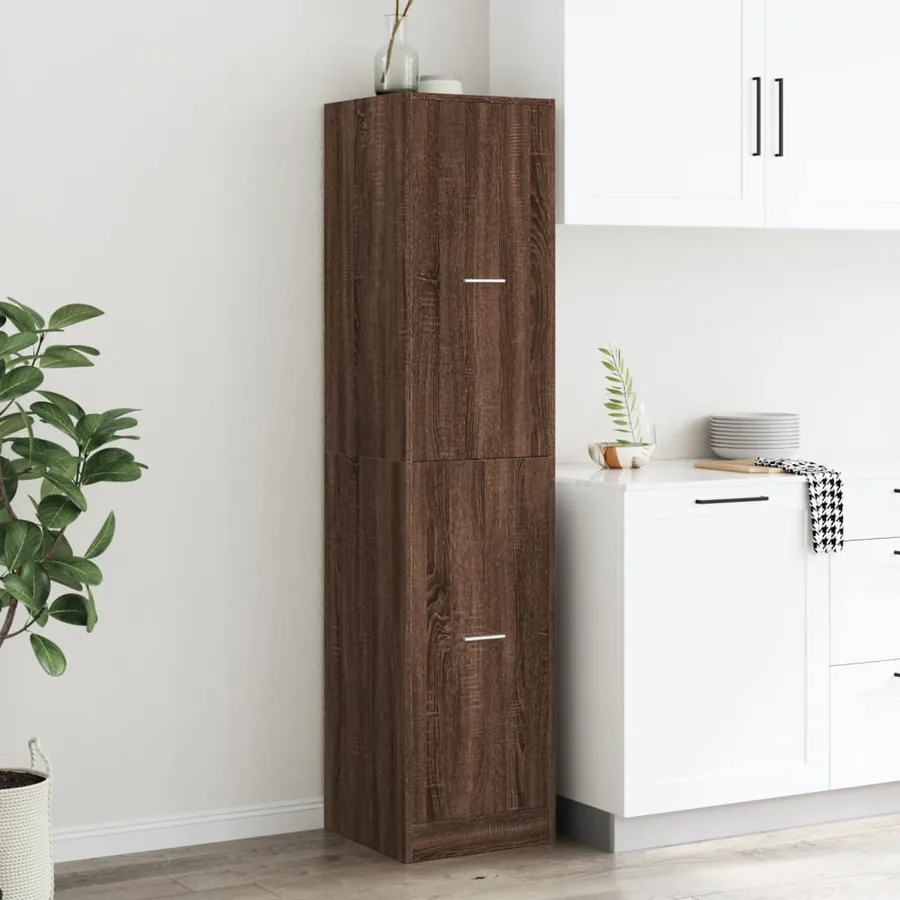 Armoire apothicaire chêne marron 40x41x174,5 cm bois ingénierie - 3