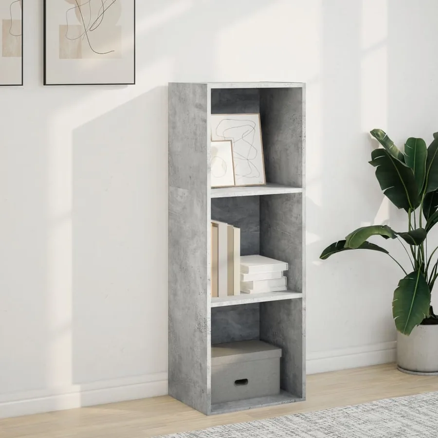 Bibliothèque gris béton 40x30x114 cm bois d'ingénierie - 3