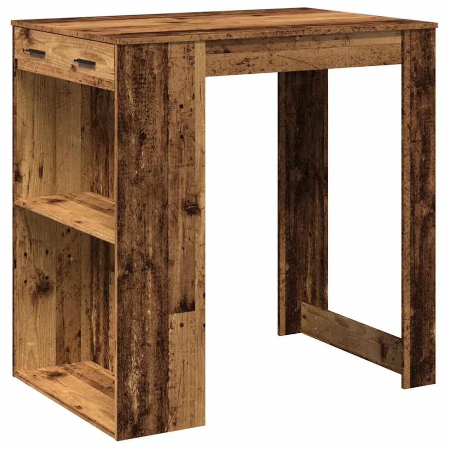 Table de bar vieux bois 102x70x103,5 cm bois d'ingénierie - 2