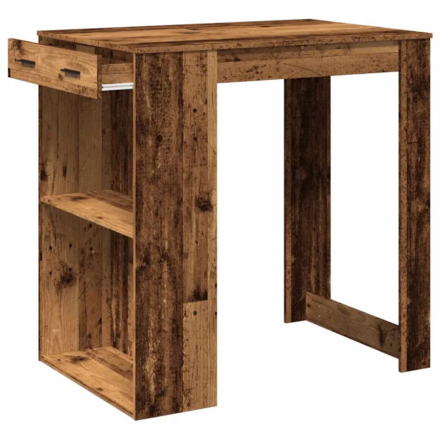 Table de bar vieux bois 102x70x103,5 cm bois d'ingénierie - 4
