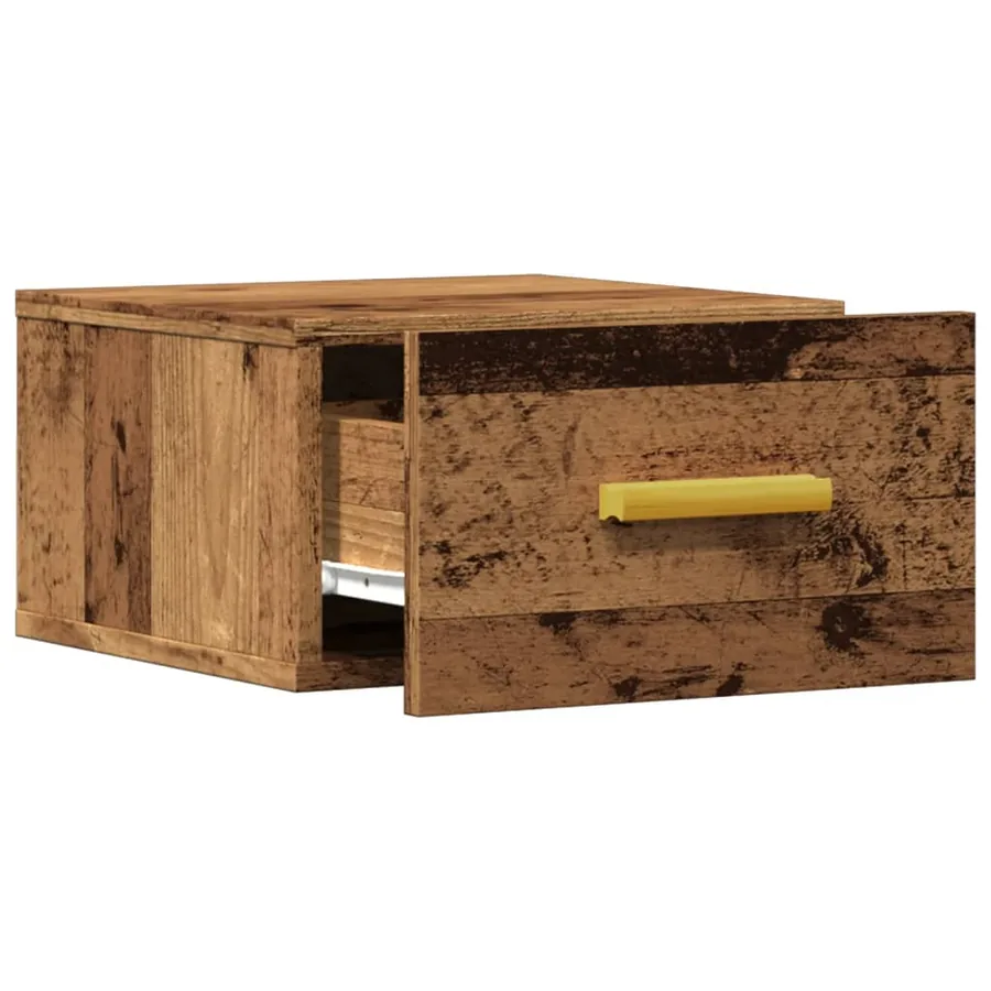 Tables de chevet murales 2 pcs vieux bois 35x35x20 cm - 5