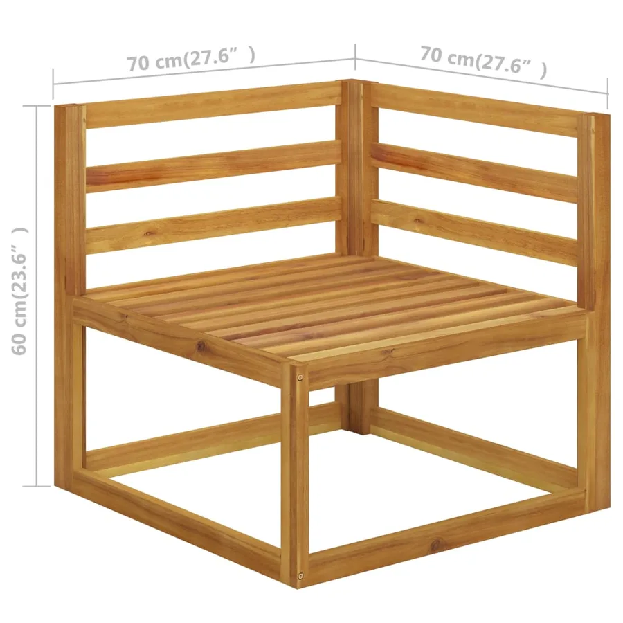 Salon de jardin 7 pcs avec coussin Crème Bois d'acacia solide - 10