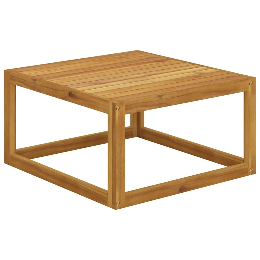 Salon de jardin 7 pcs avec coussin Crème Bois d'acacia solide - 16
