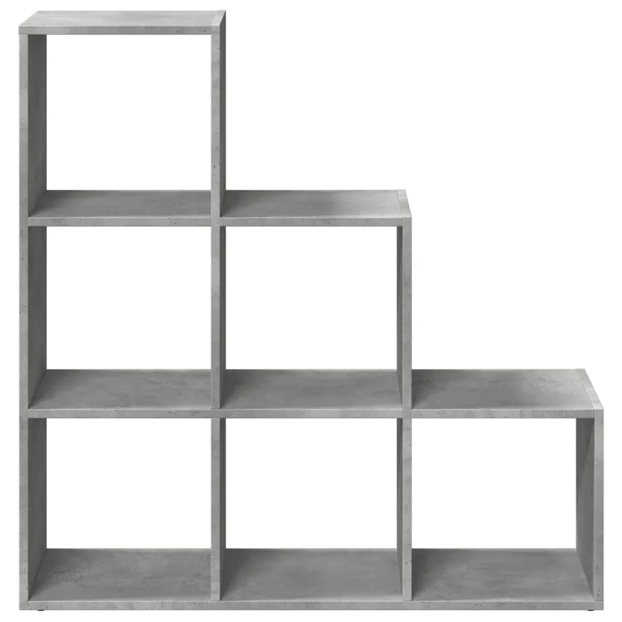 Étagère séparatrice de pièce à 3 niveaux gris béton 99x29x99 cm - 5