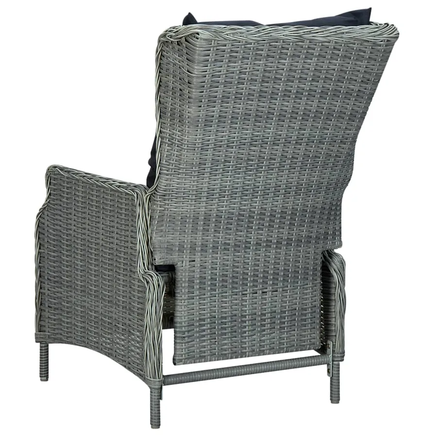 Ensemble à manger 9 pcs avec coussins résine tressée gris clair - 5