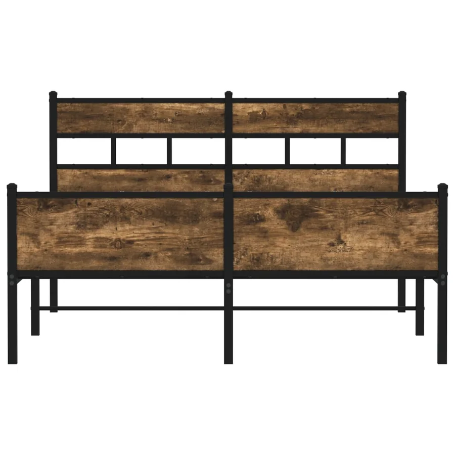 Cadre de lit sans matelas chêne fumé 140x200 cm bois ingénierie - 4