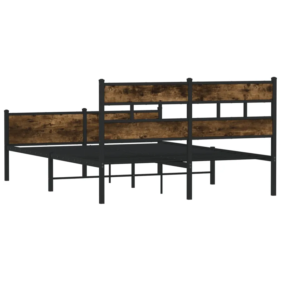 Cadre de lit sans matelas chêne fumé 140x200 cm bois ingénierie - 6