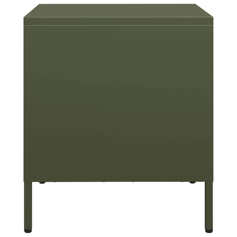 Table de chevet vert olive 35x39x43,5 cm acier - 6