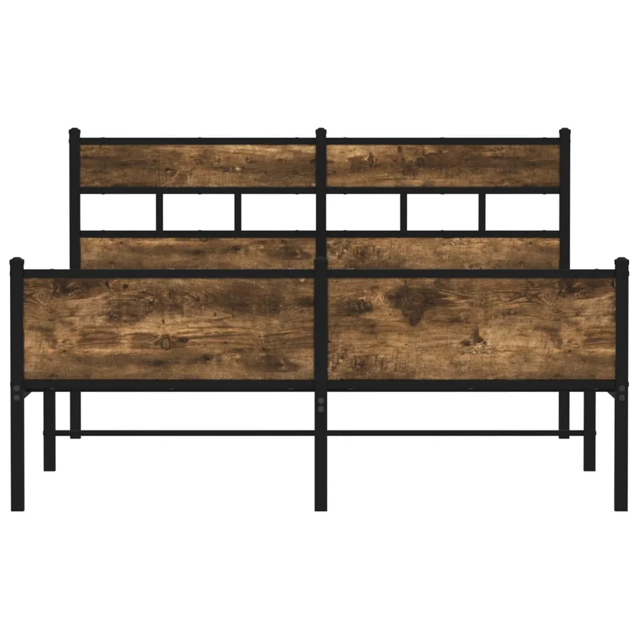 Cadre de lit sans matelas chêne fumé 137x190 cm bois ingénierie - 4
