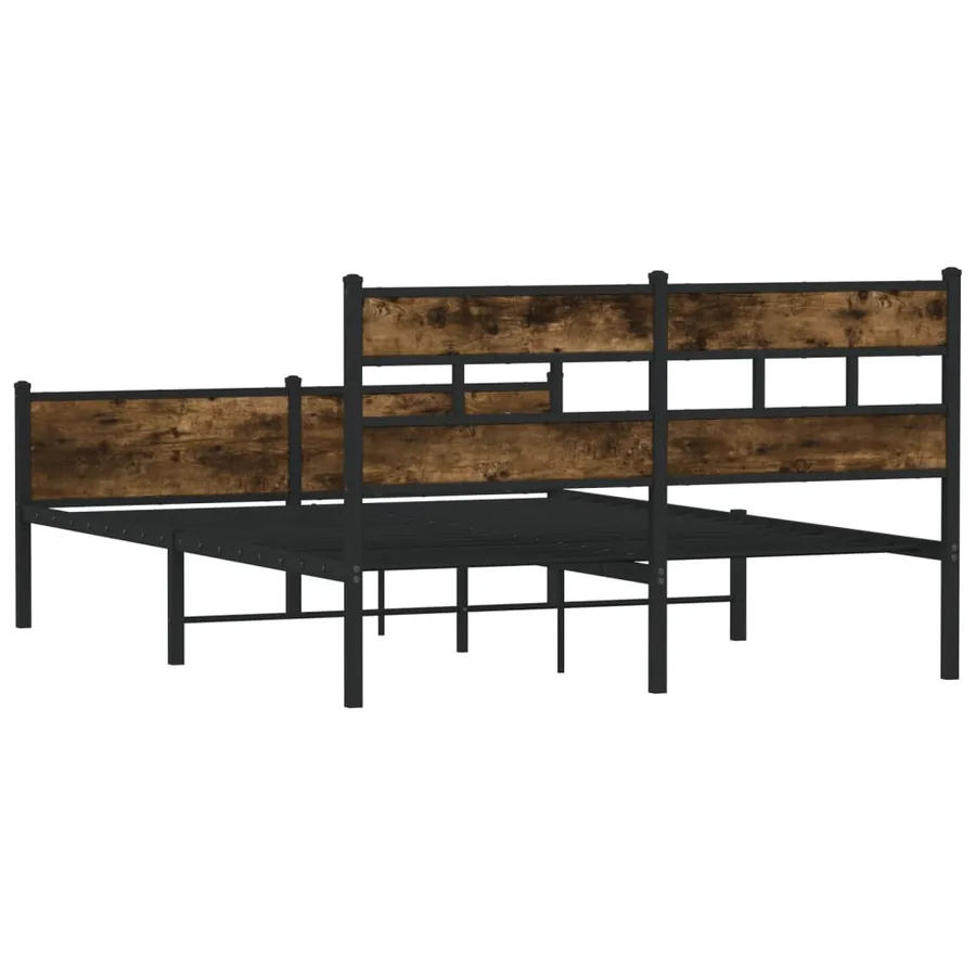 Cadre de lit sans matelas chêne fumé 137x190 cm bois ingénierie - 6